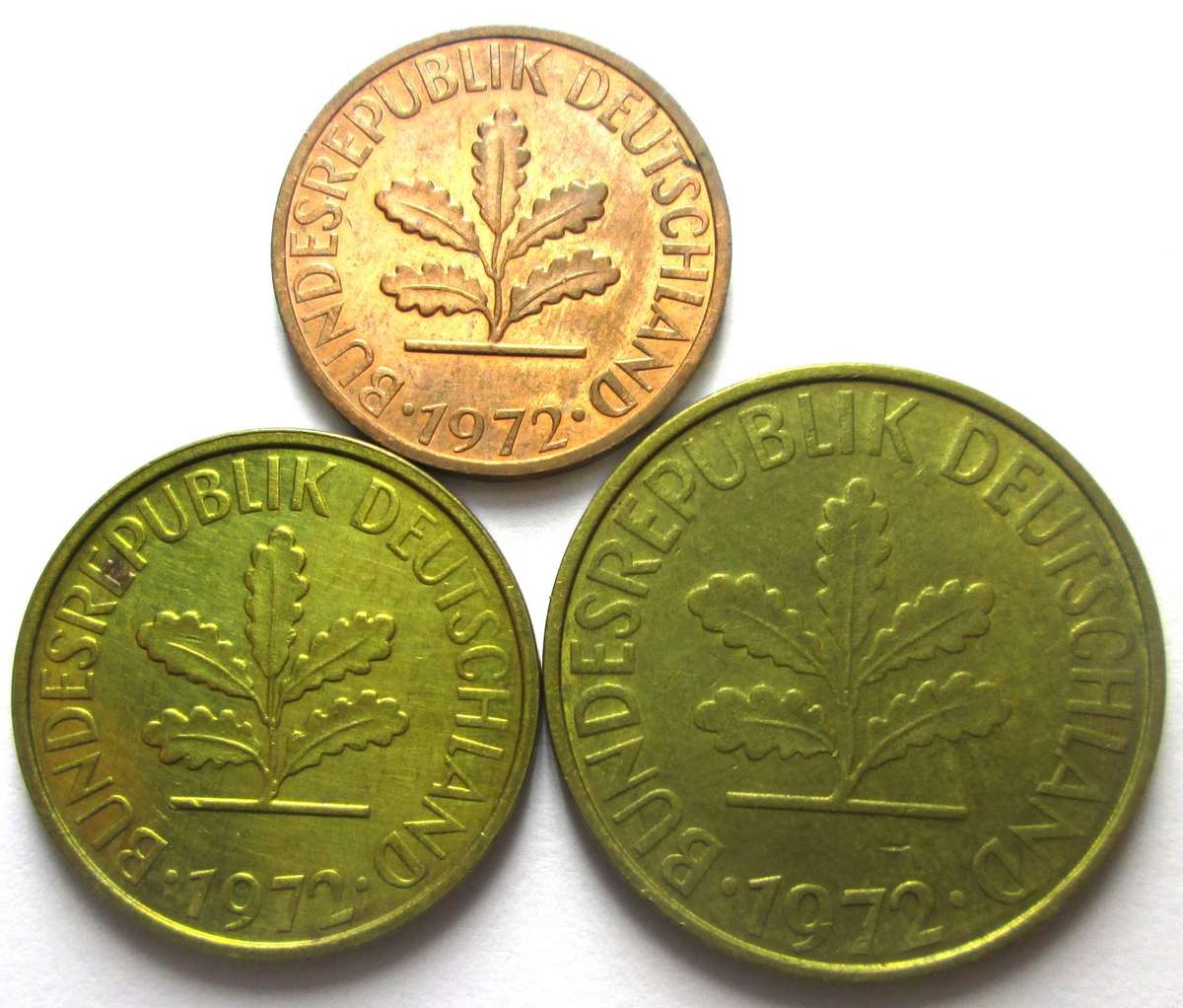 1972 Germany 1/5/10 Pfennigs