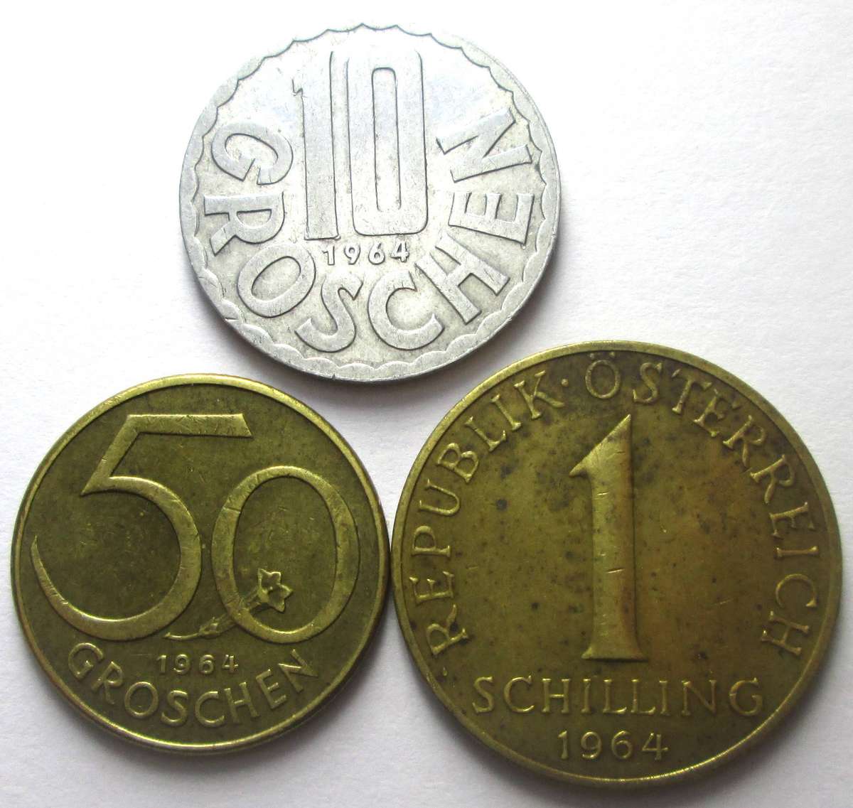 1964 Austria 10 /50 Groschen 1 Schilling