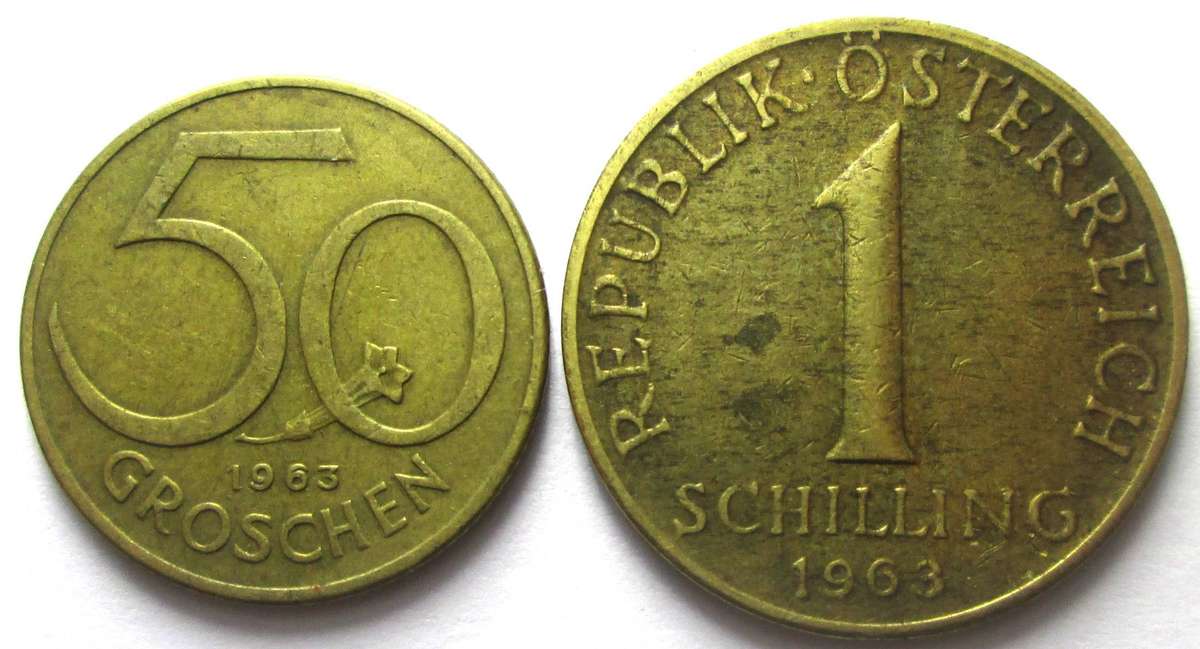 1963 Austria 50 Groschen 1 Schilling