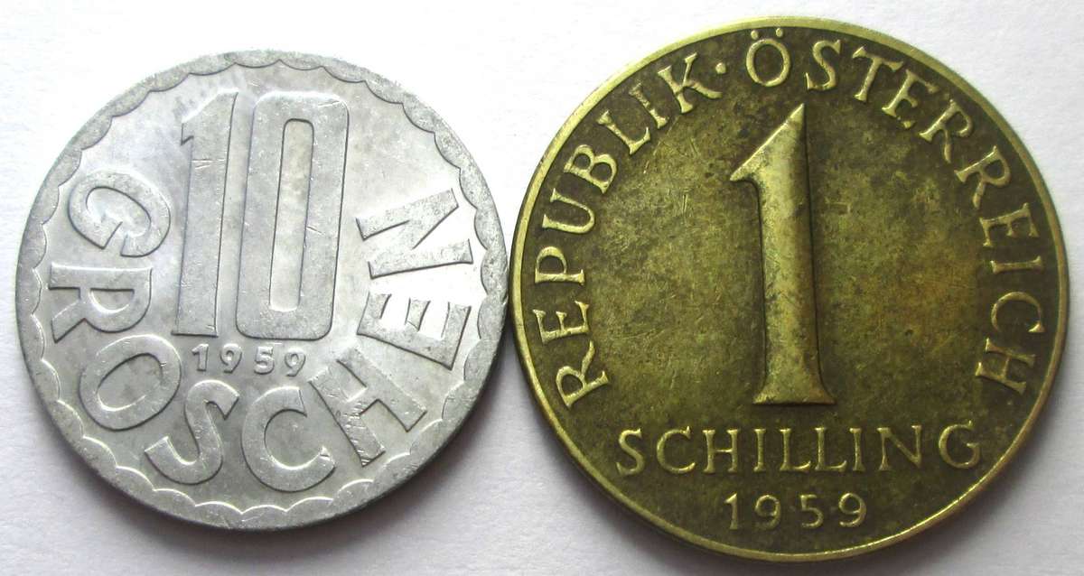 1959 Austria 10 Groschen 1 Schilling