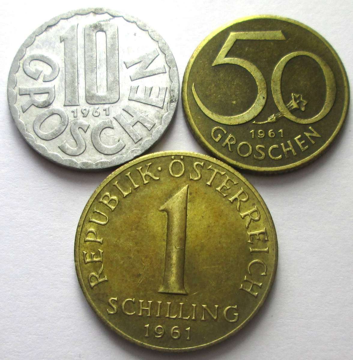 1961 Austria 10/50 Groschen 1 Schilling