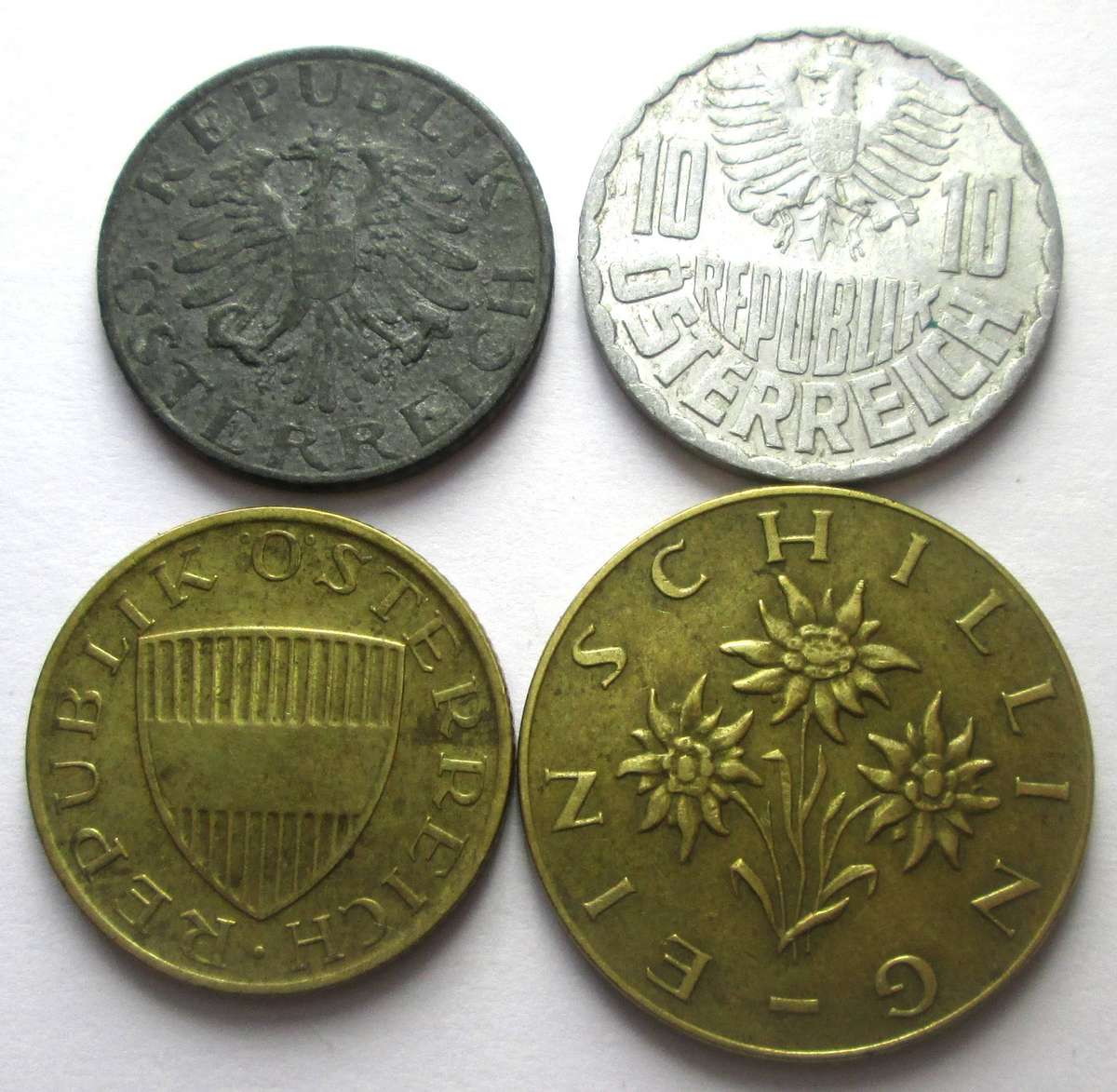 1967 Austria 5/10/50 Groschen 1 Schilling