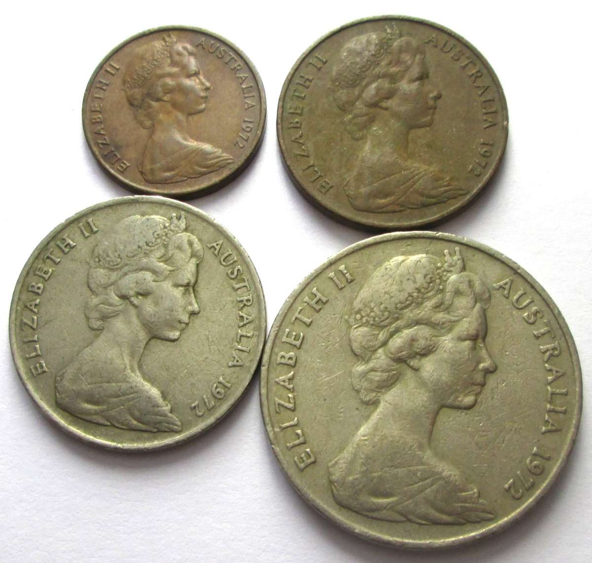 1972 Australia 1/2/10/20 Cents