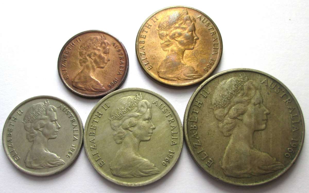 1966 Australia 1/2/5/10/20 Cents