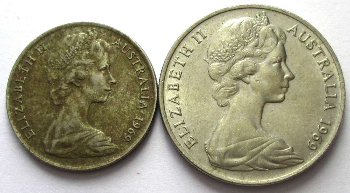 1969 Australia 10/20 Cents