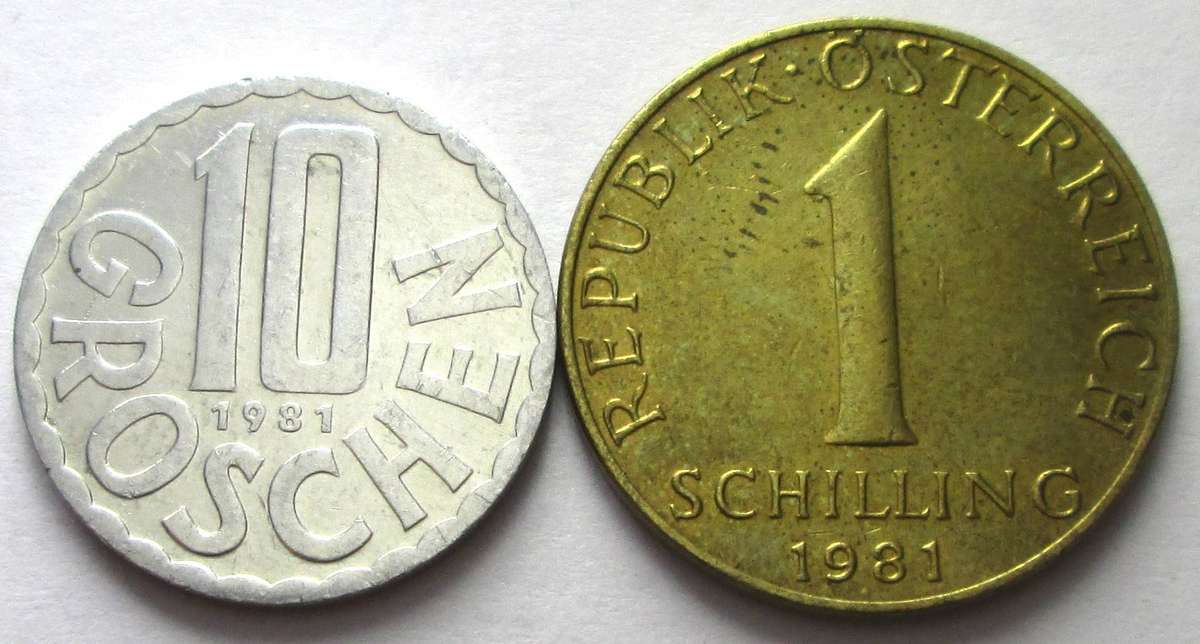 1981 Austria 10 Groschen 1 Schilling