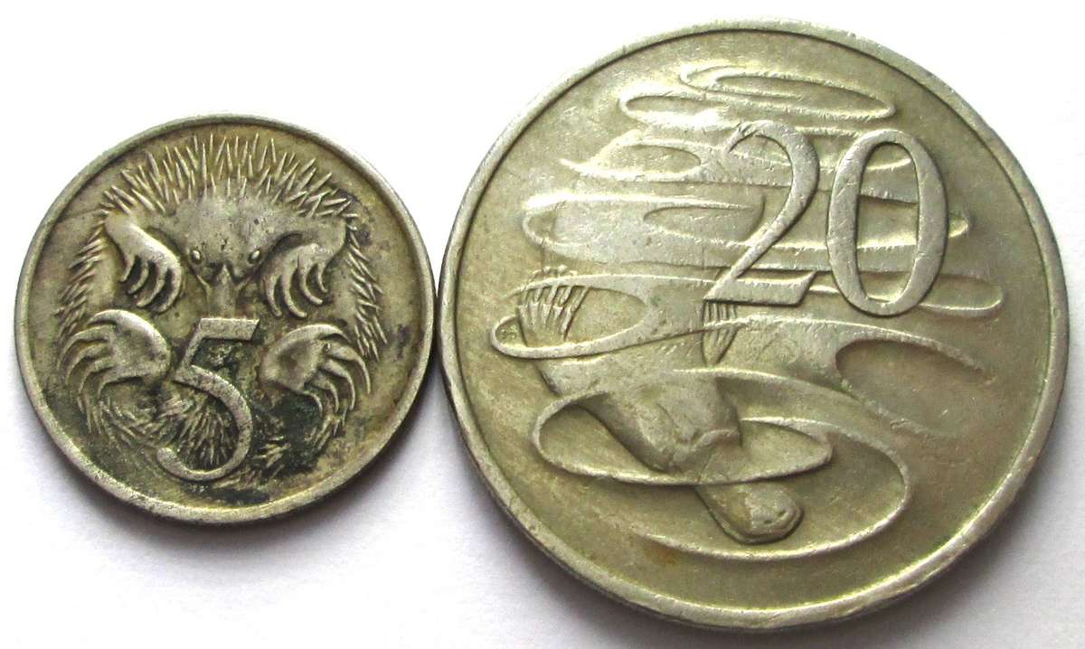 1980 Australia 5 Cents 20 Cents