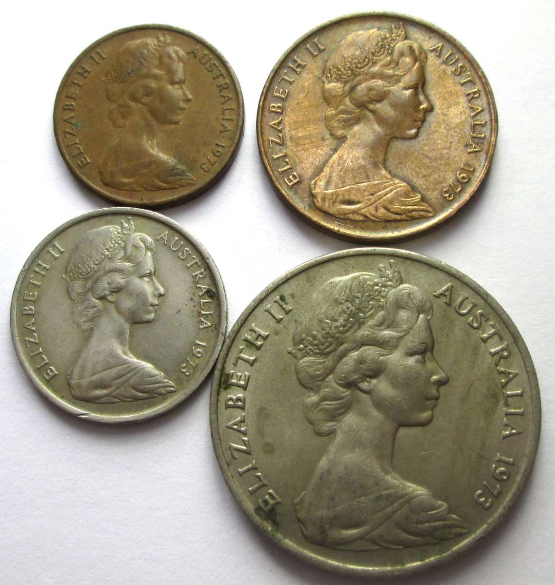 1973 Australia 1 Cent 2 Cents 5 Cents 20 Cents