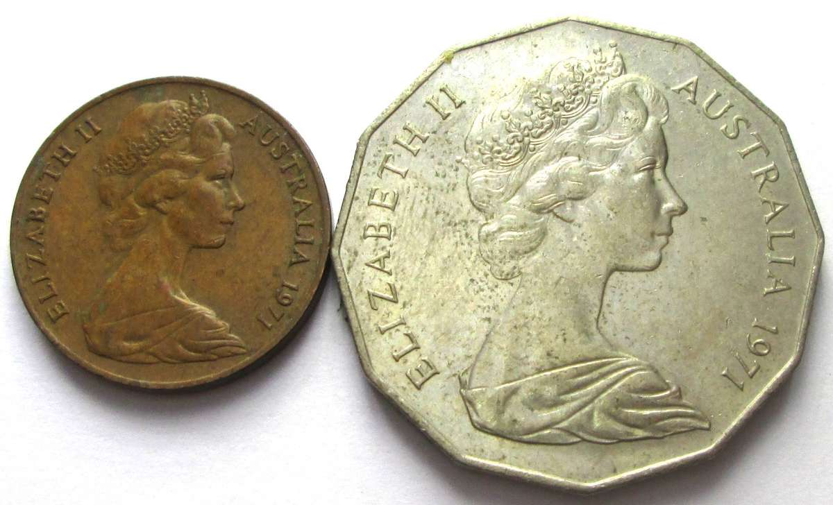 1971 Australia 2 Cents 50 Cents