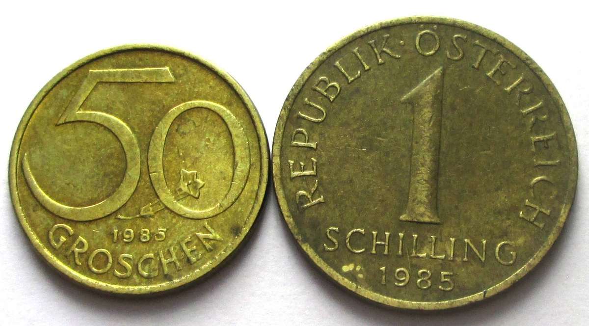 1985 Austria 50 Groschen 1 Schilling
