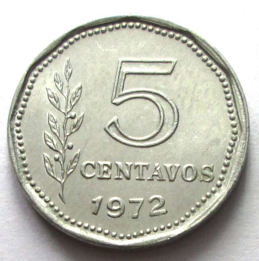 1972 Argentina 5 Centavos