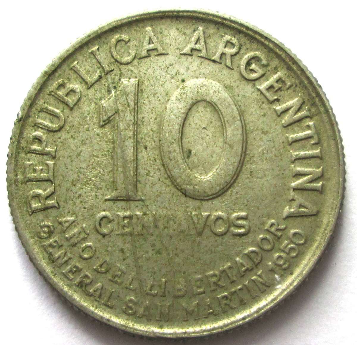 1950 Argentina 10 Centavos Commemorative