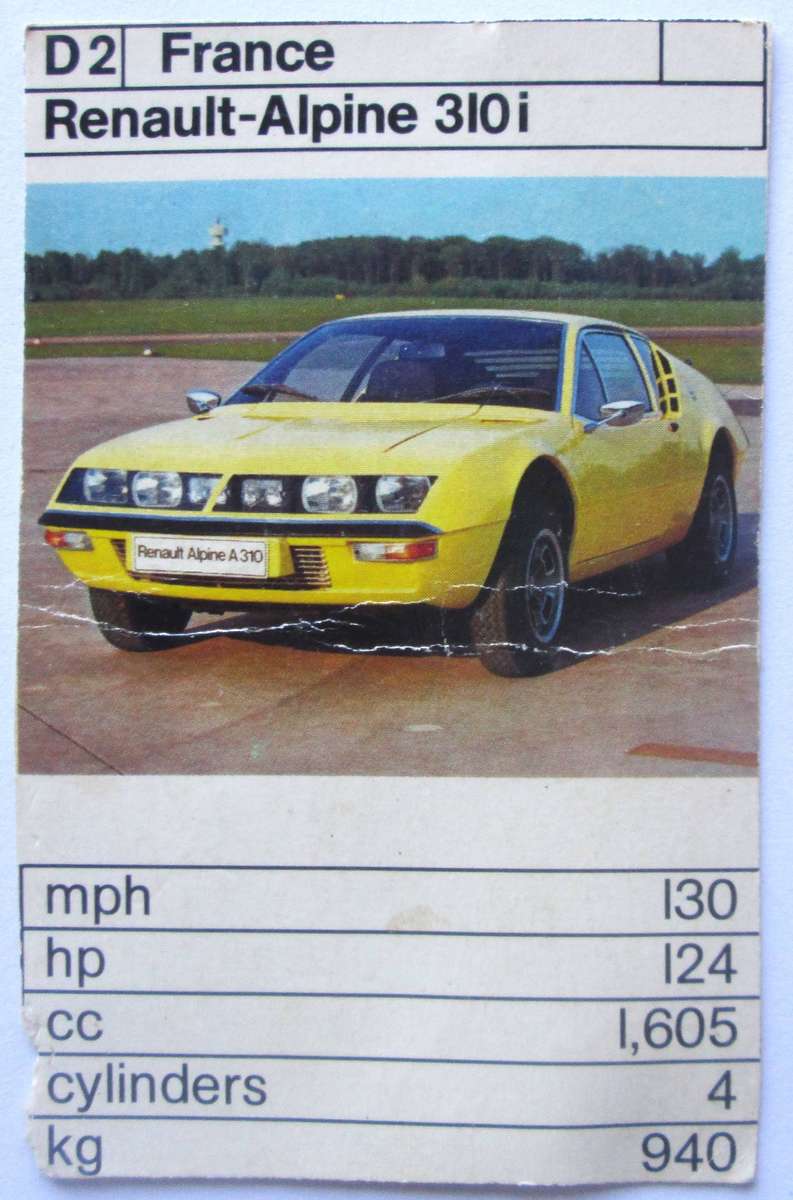 1970 France Vintage Cars Trading Card