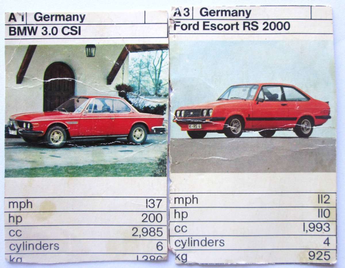 1970 Germany Vintage Cars Trading Cards Set of 6