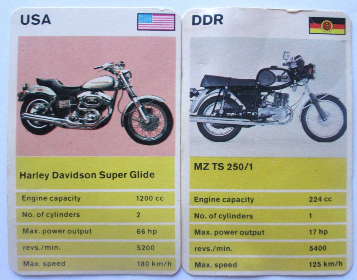 1970 Vintage Motorbikes Trading Cards Set of 5