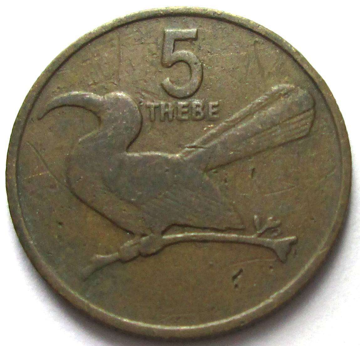 1988 Botswana 5 Thebe