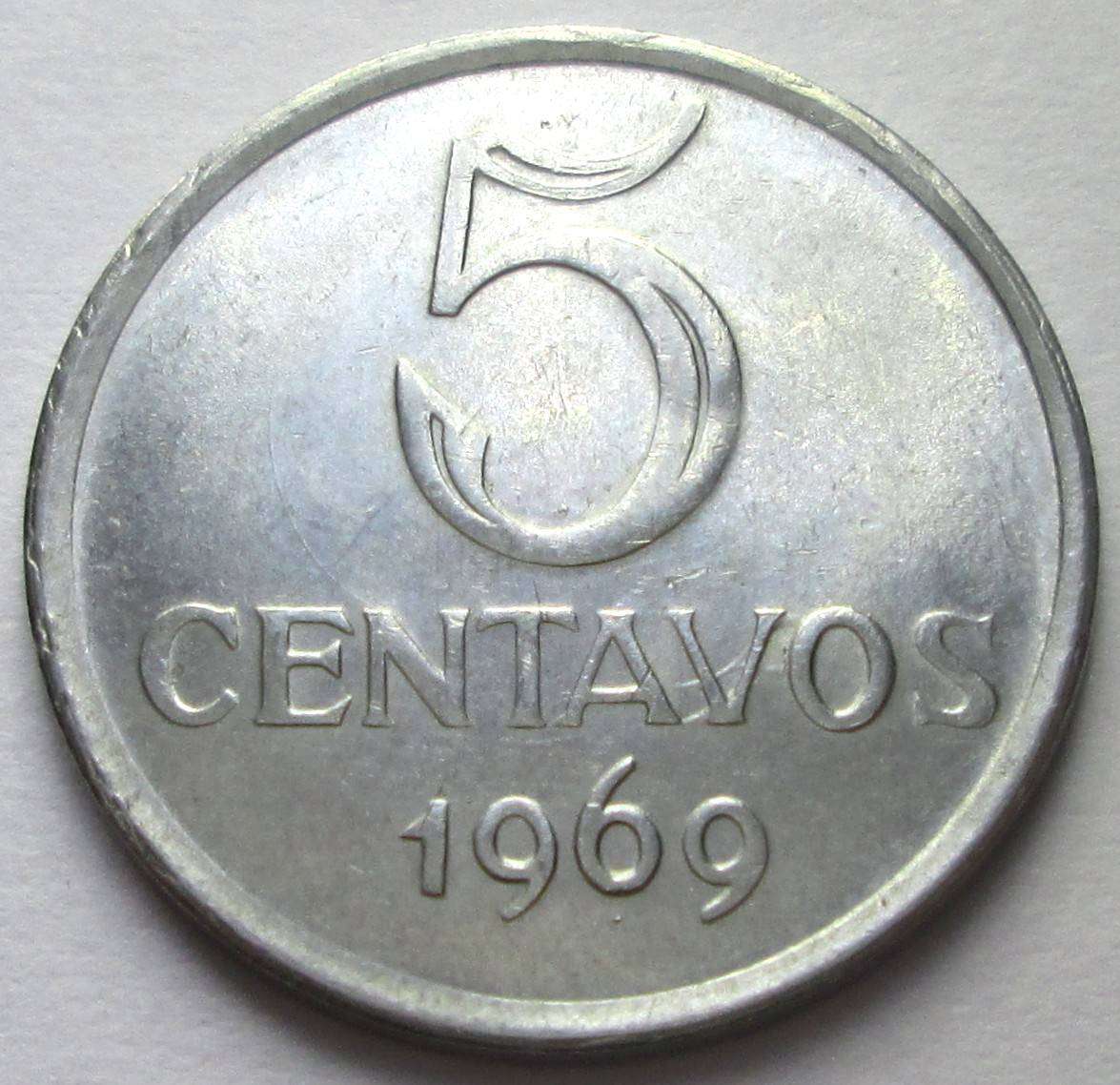 1969 Brazil 5 Centavos