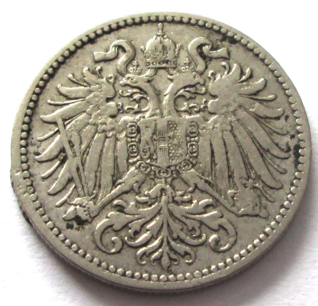 1875 Austria 10 Heller