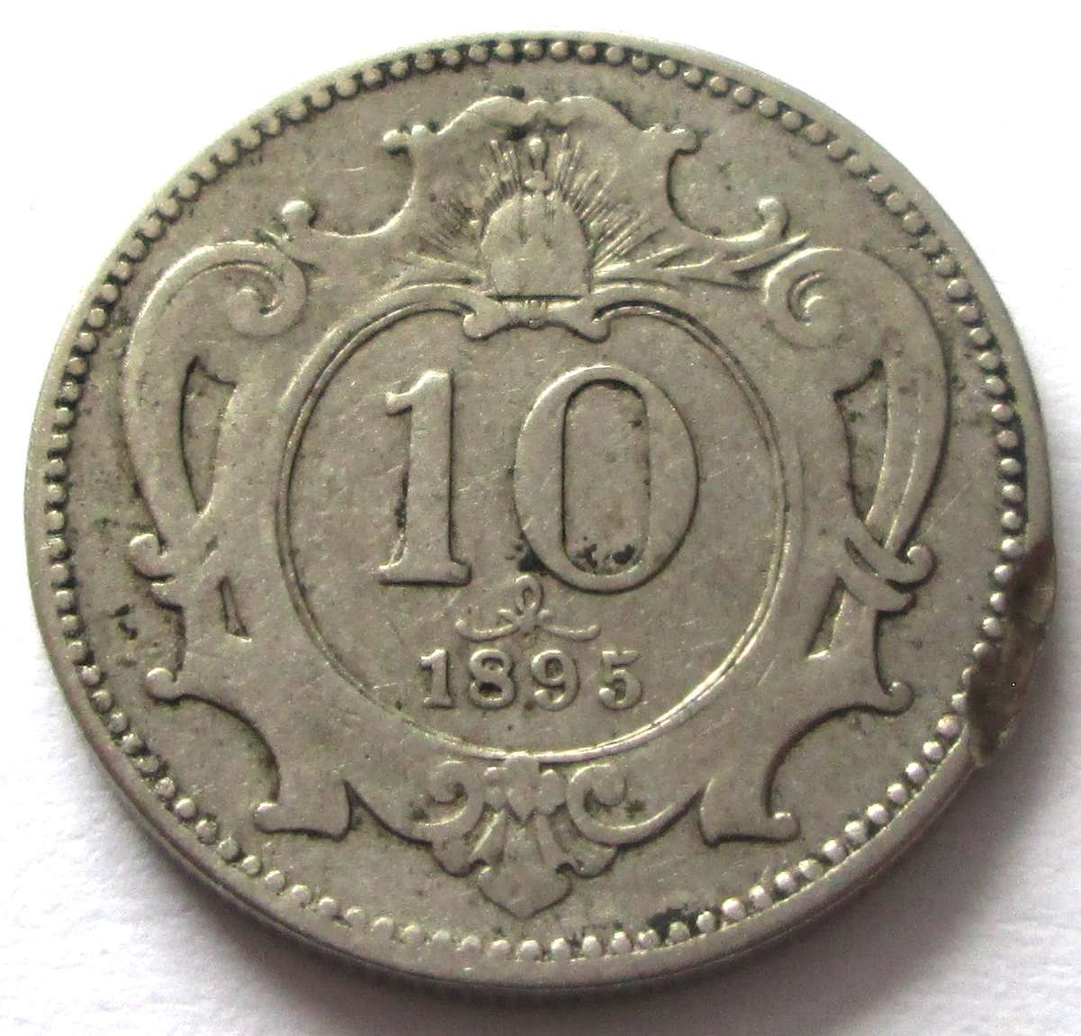1875 Austria 10 Heller