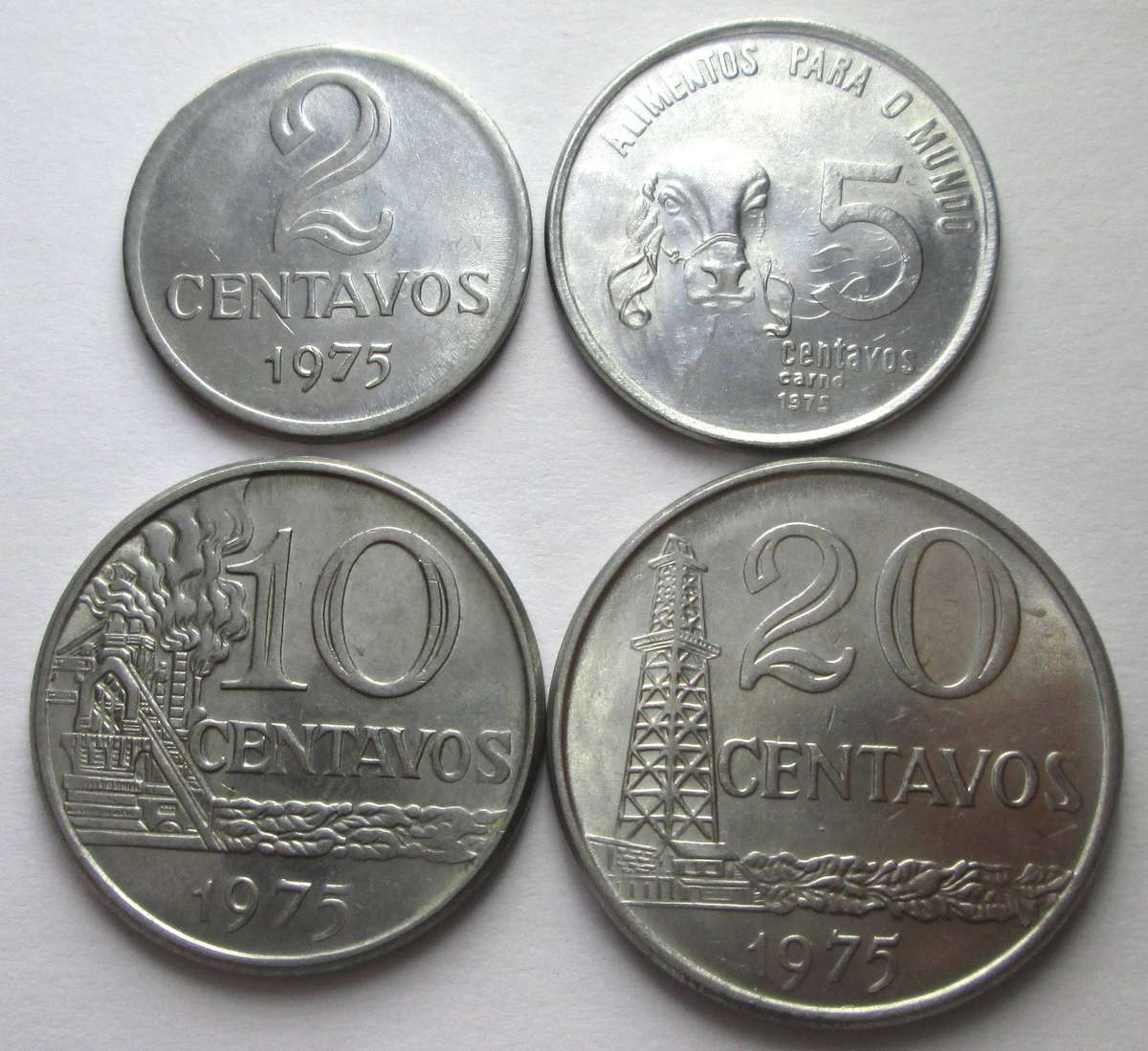 1975 Brazil 2/5/10/20 Centavos