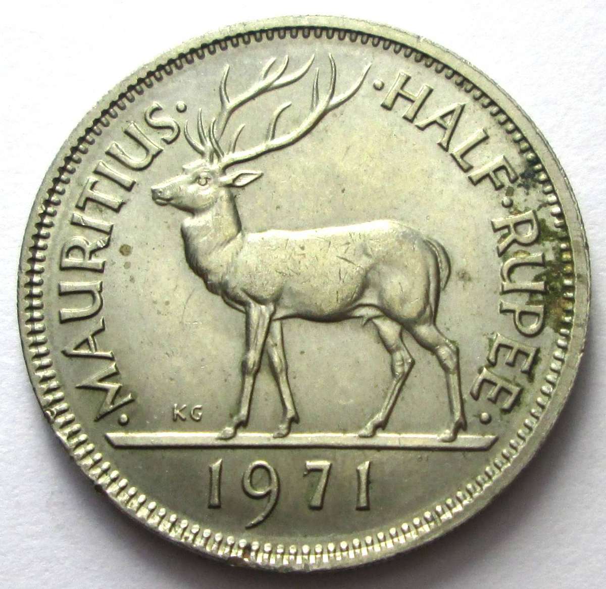 1971 Mauritius Half Rupee