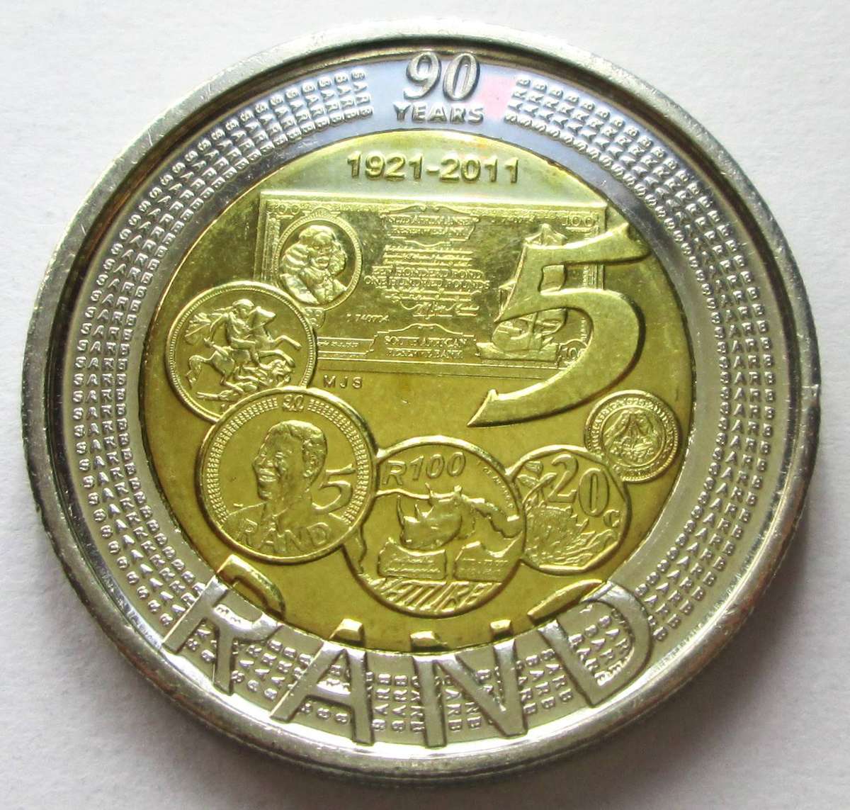 2011 South Africa Five Rand 90 Years
