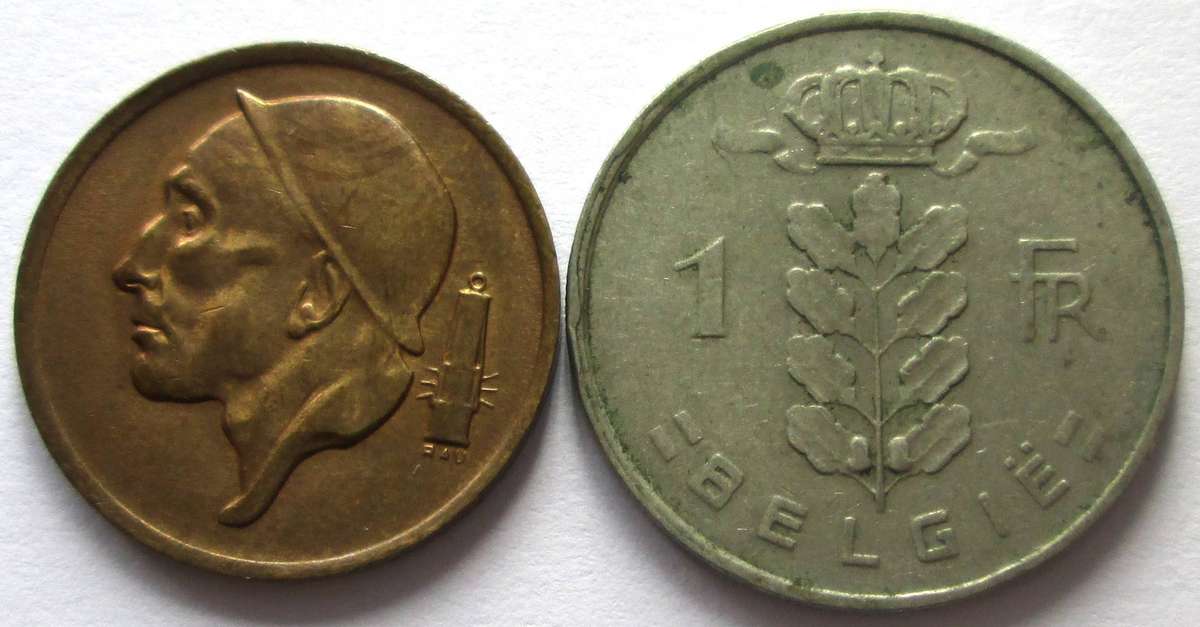 1957 Belgium 50 Centimes 1 Franc