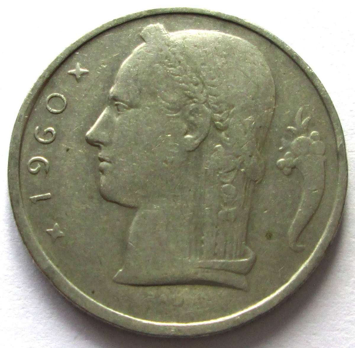 1960 Belgium 5 Francs