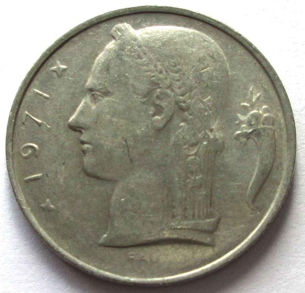 1971 Belgium 5 Francs