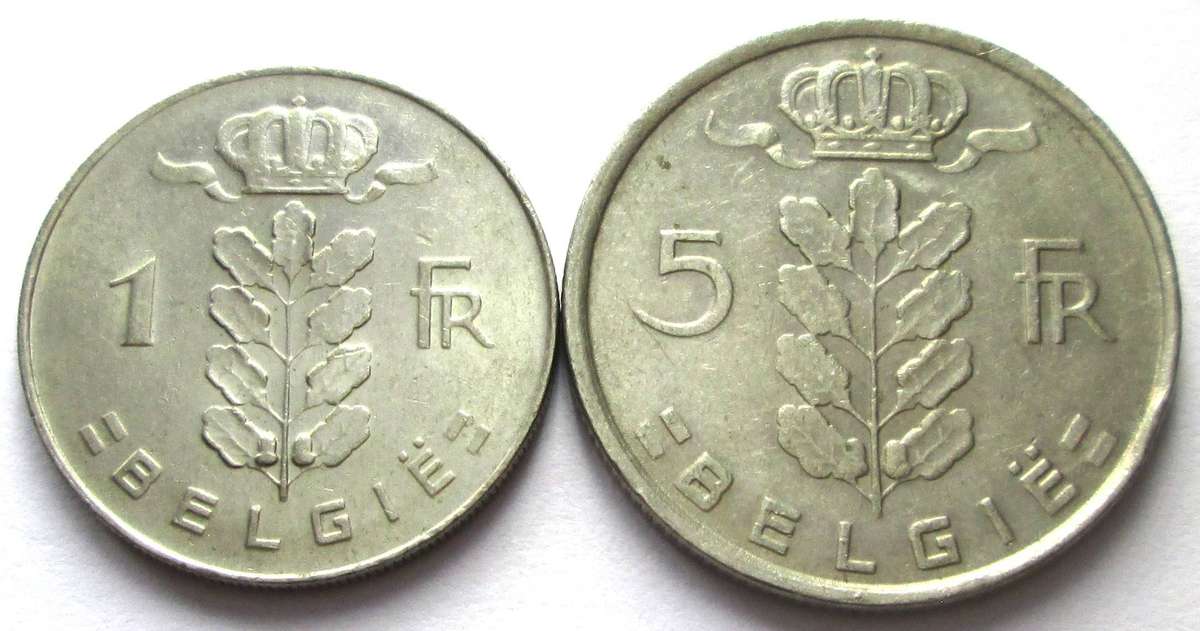 1977 Belgium 1 Franc 5 Francs