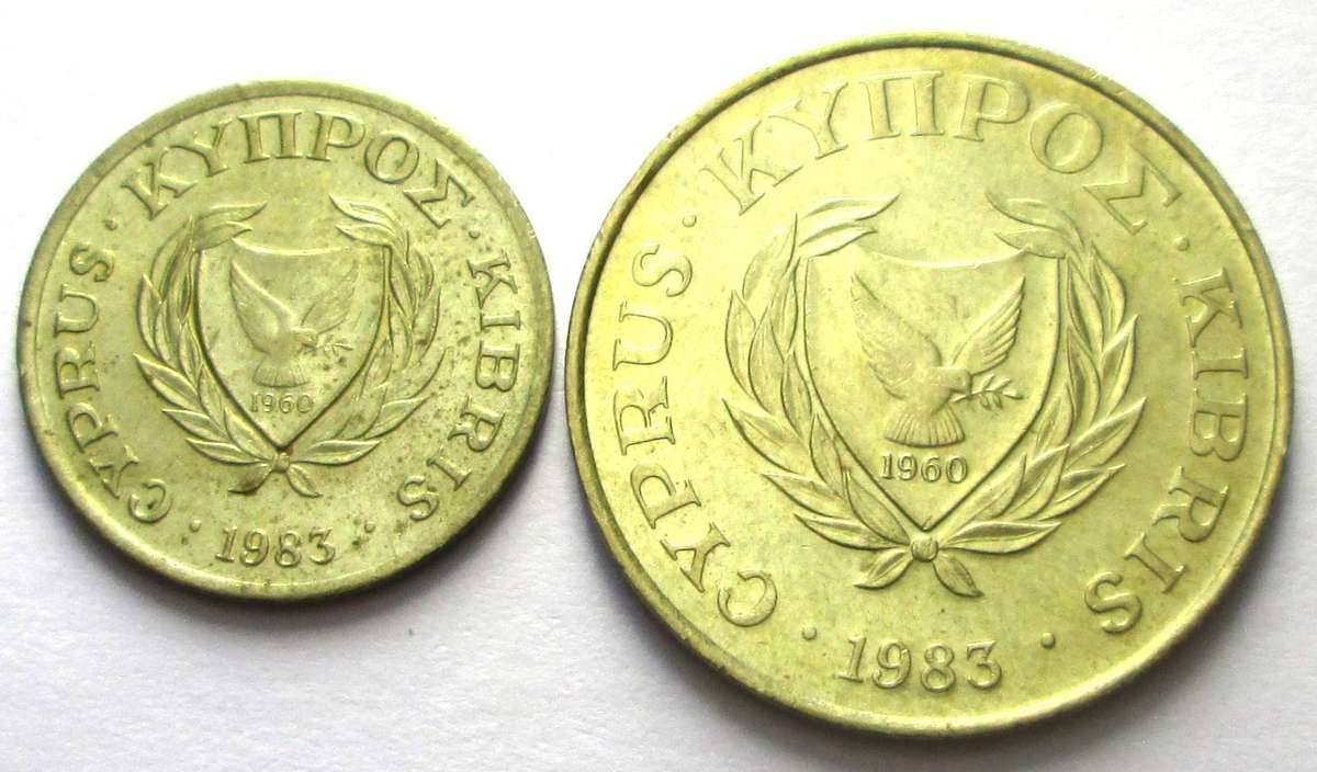 1983 Cyprus 1 Cent 5 Cents
