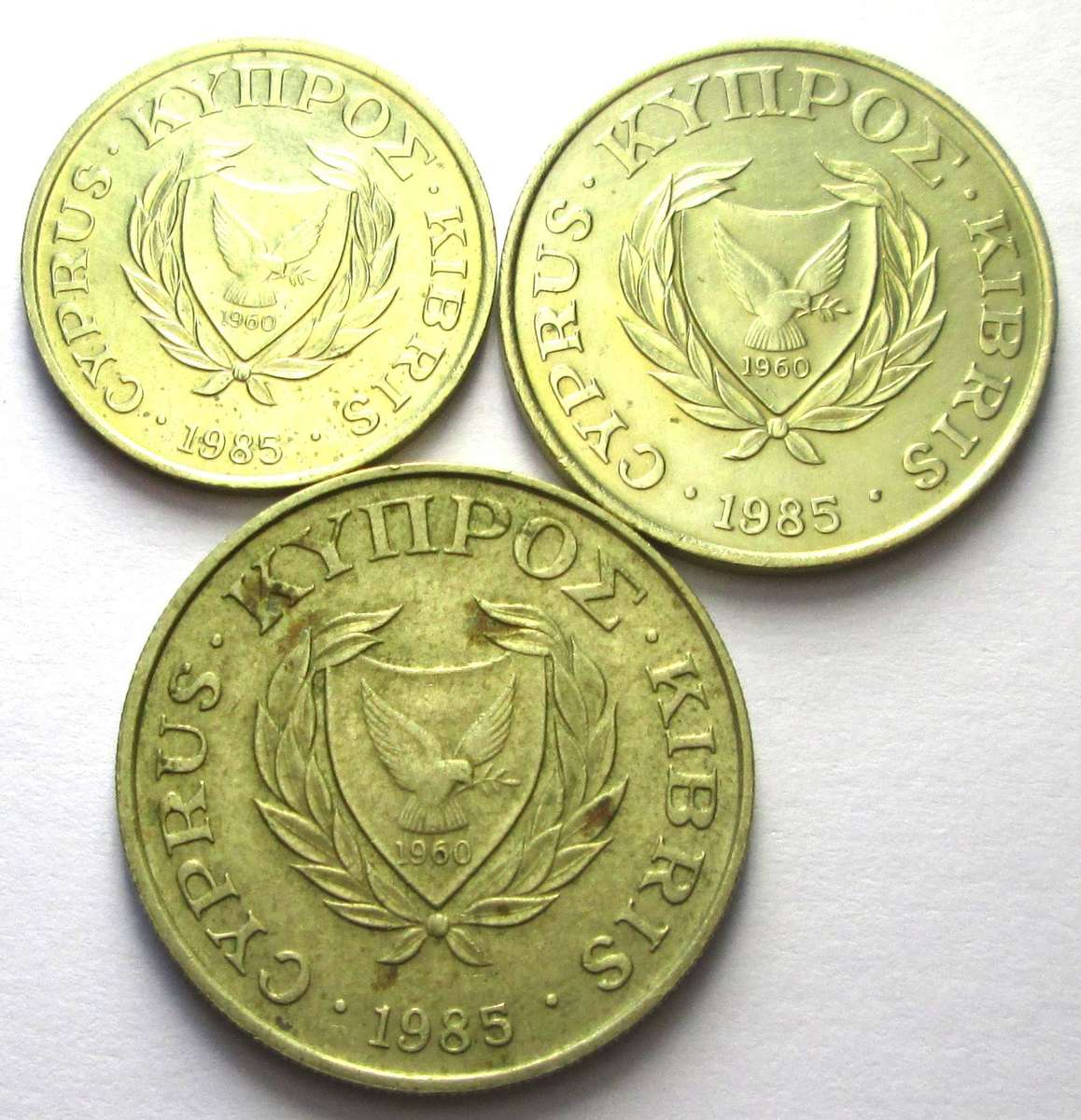 1985 Cyprus 2/5/10 Cents