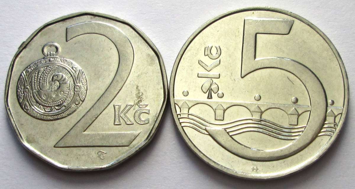 1993 Czech 2 Koruny 5 Koruny