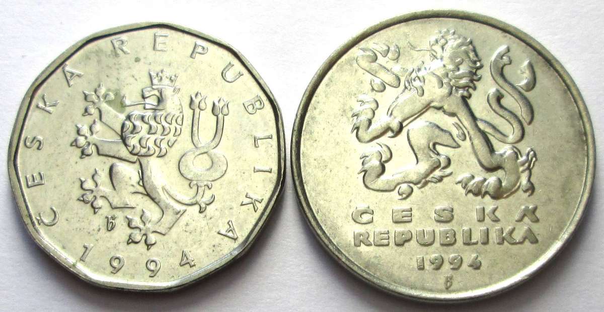 1994 Czech 2 Koruny 5 Koruny