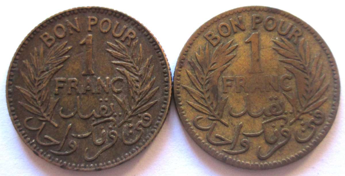 1 Franc Tunisia 1921 + 1941