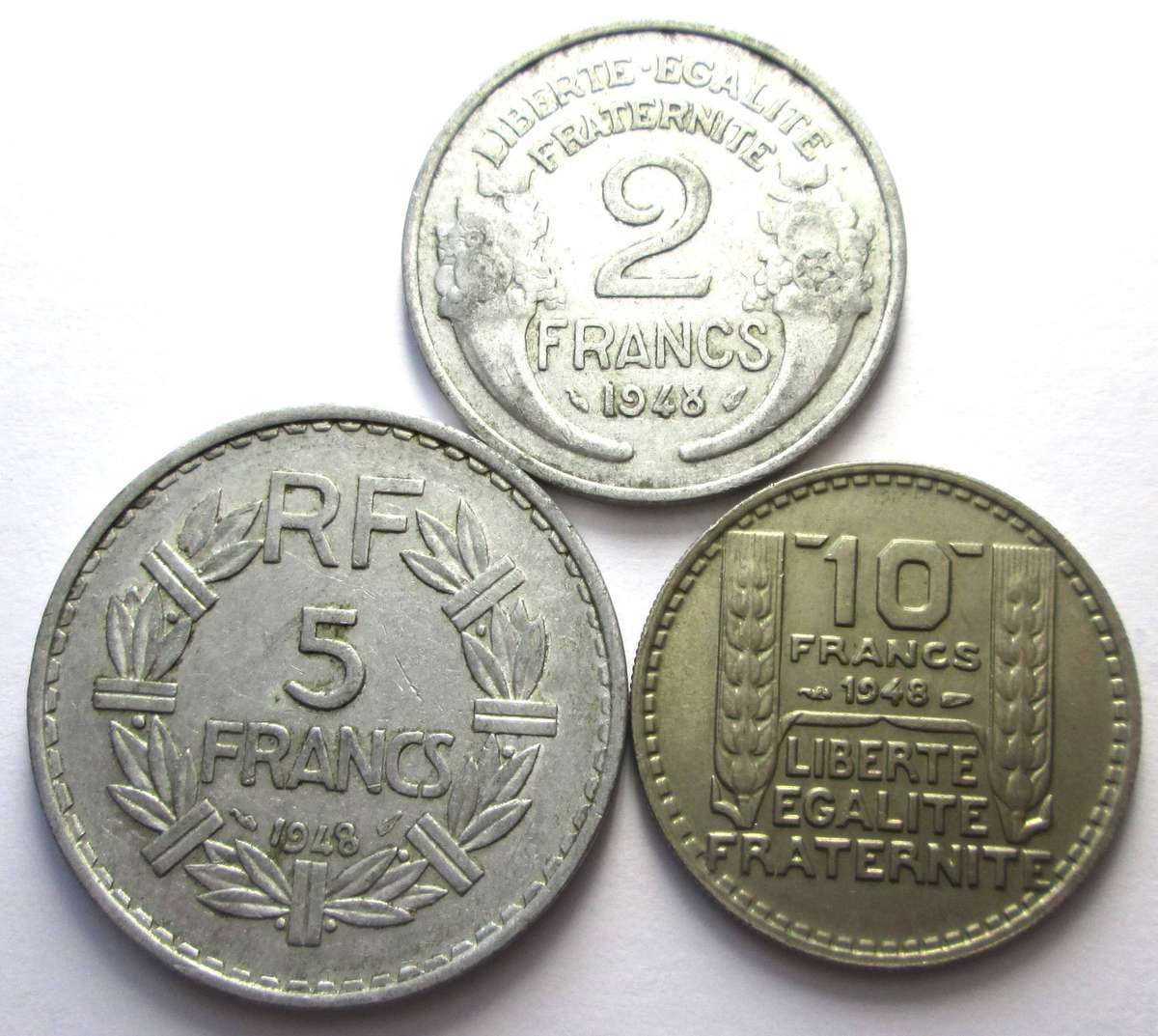 1948 France 2/5/10 Francs