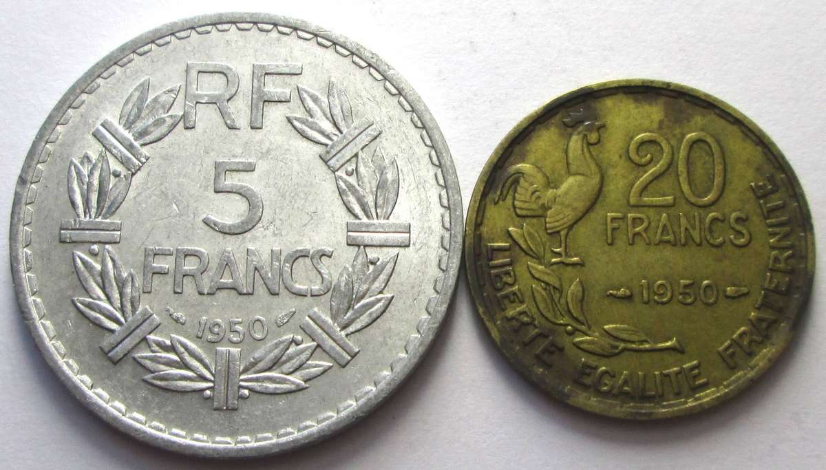 1950 France 5 Francs 20 Francs