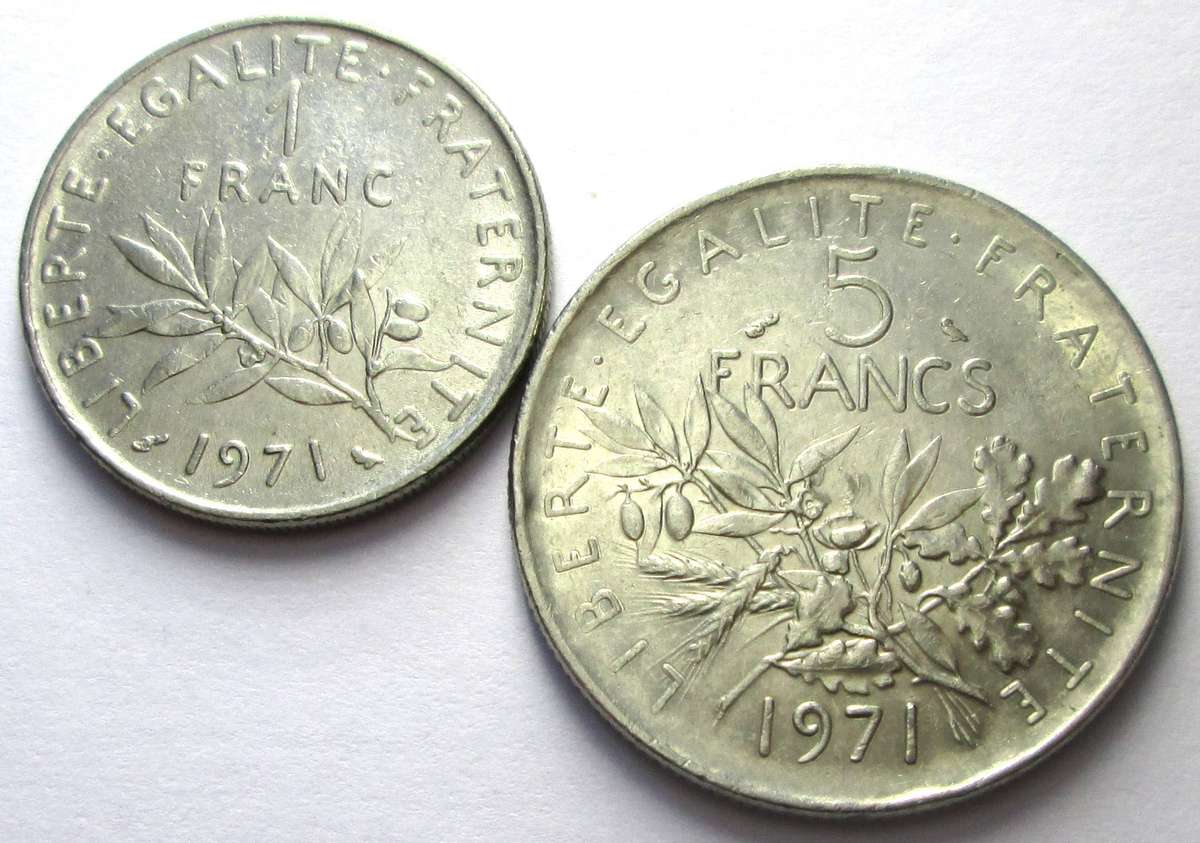 1971 France 1 Franc 5 Francs