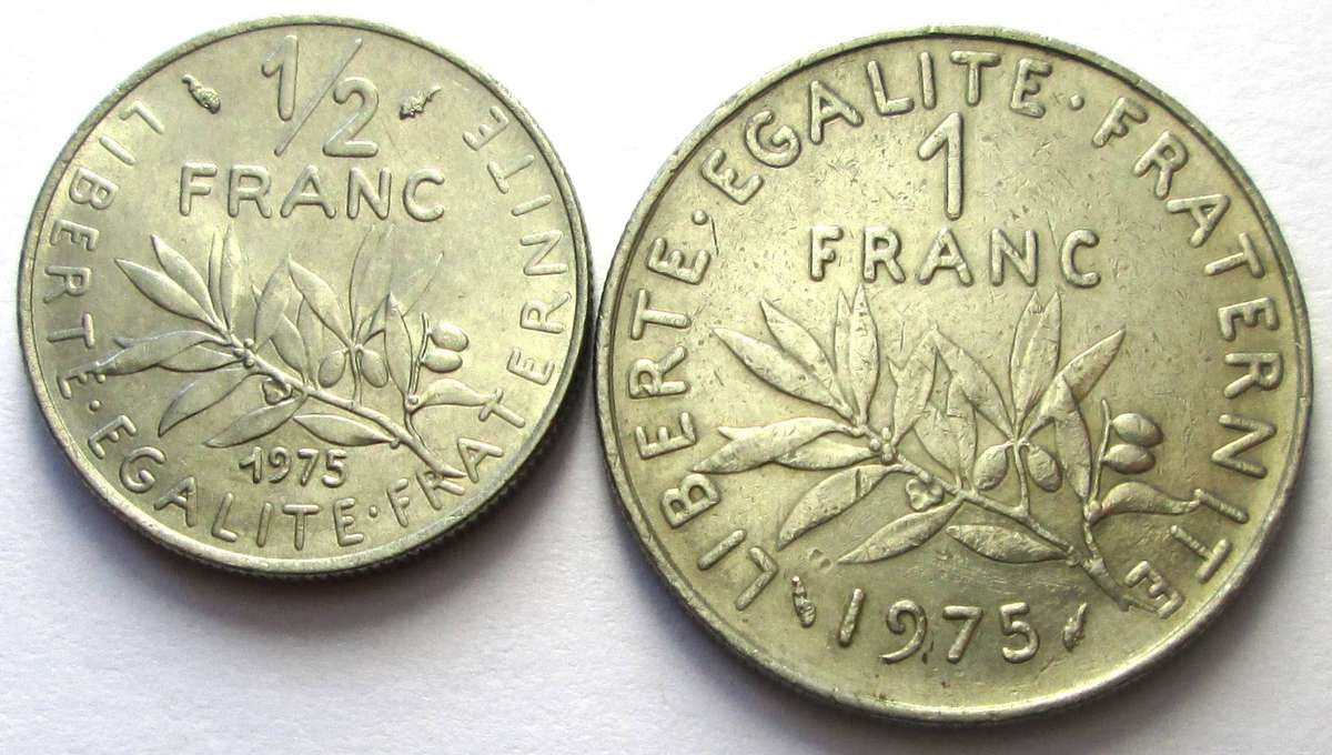 1975 France Half Franc 1 Franc