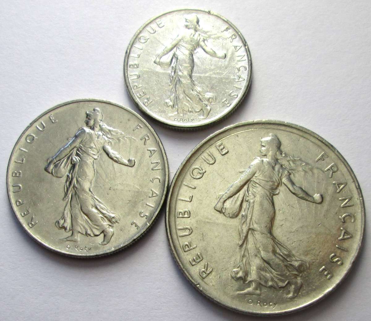 1978 France Half Franc 1 Franc 5 Francs