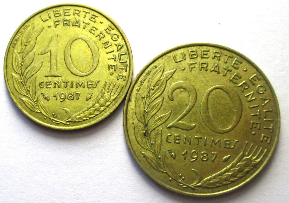 1987 France 10/20 Centimes