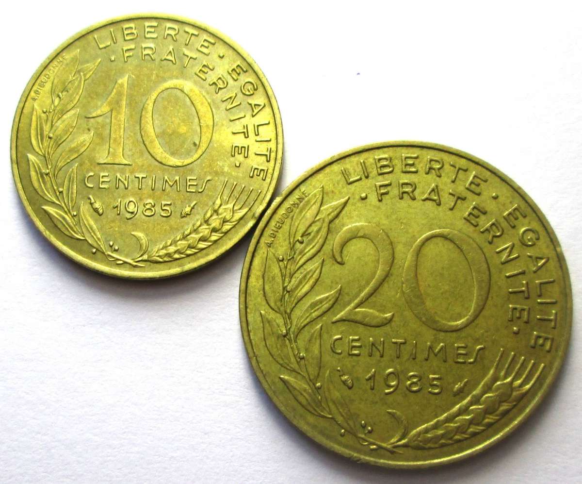 1985 France 10/20 Centimes
