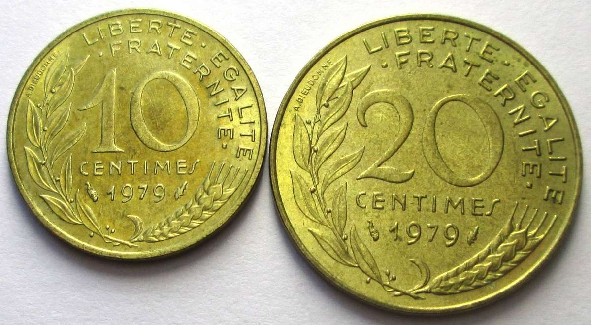 1979 France 10/20 Centimes