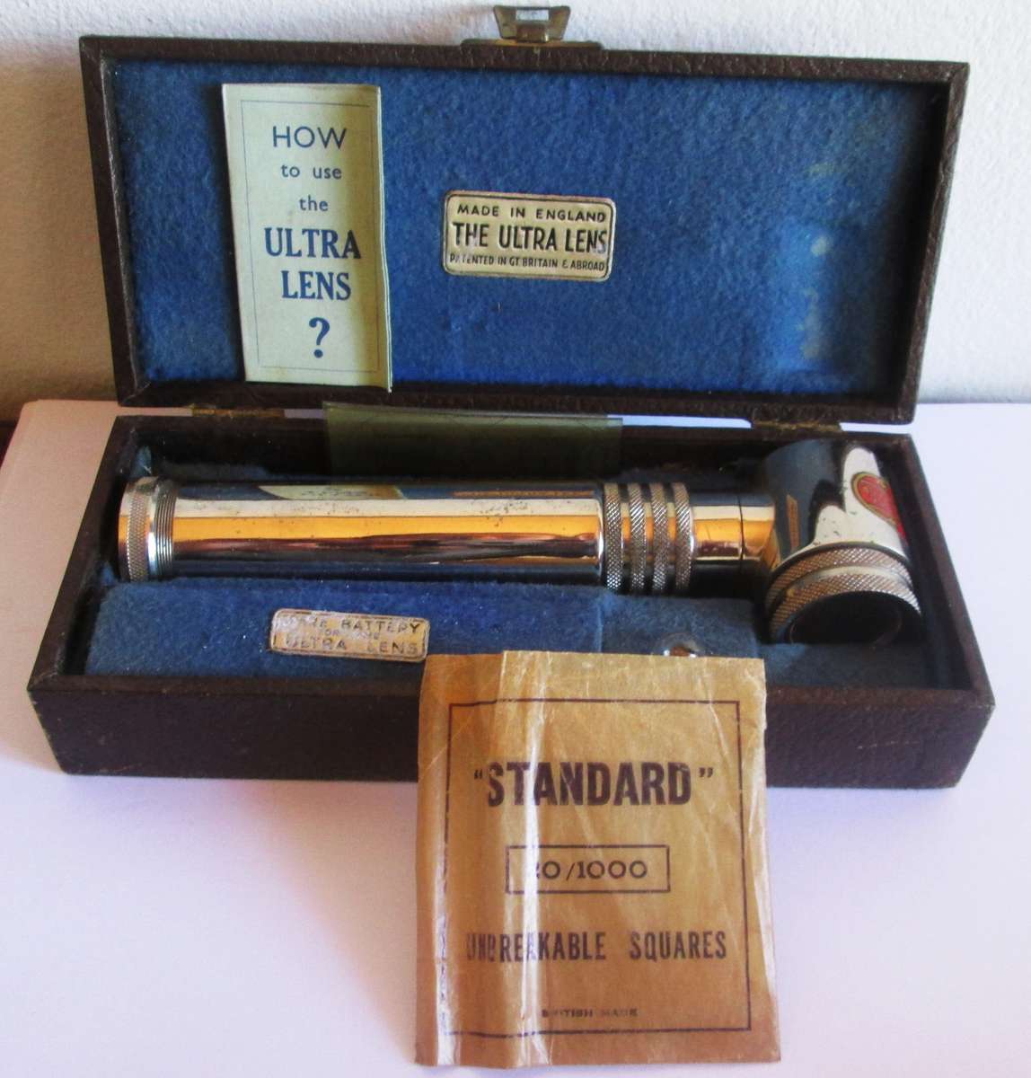 1930 The Ultra Lens Magnifier with Light for Maps Great Britain