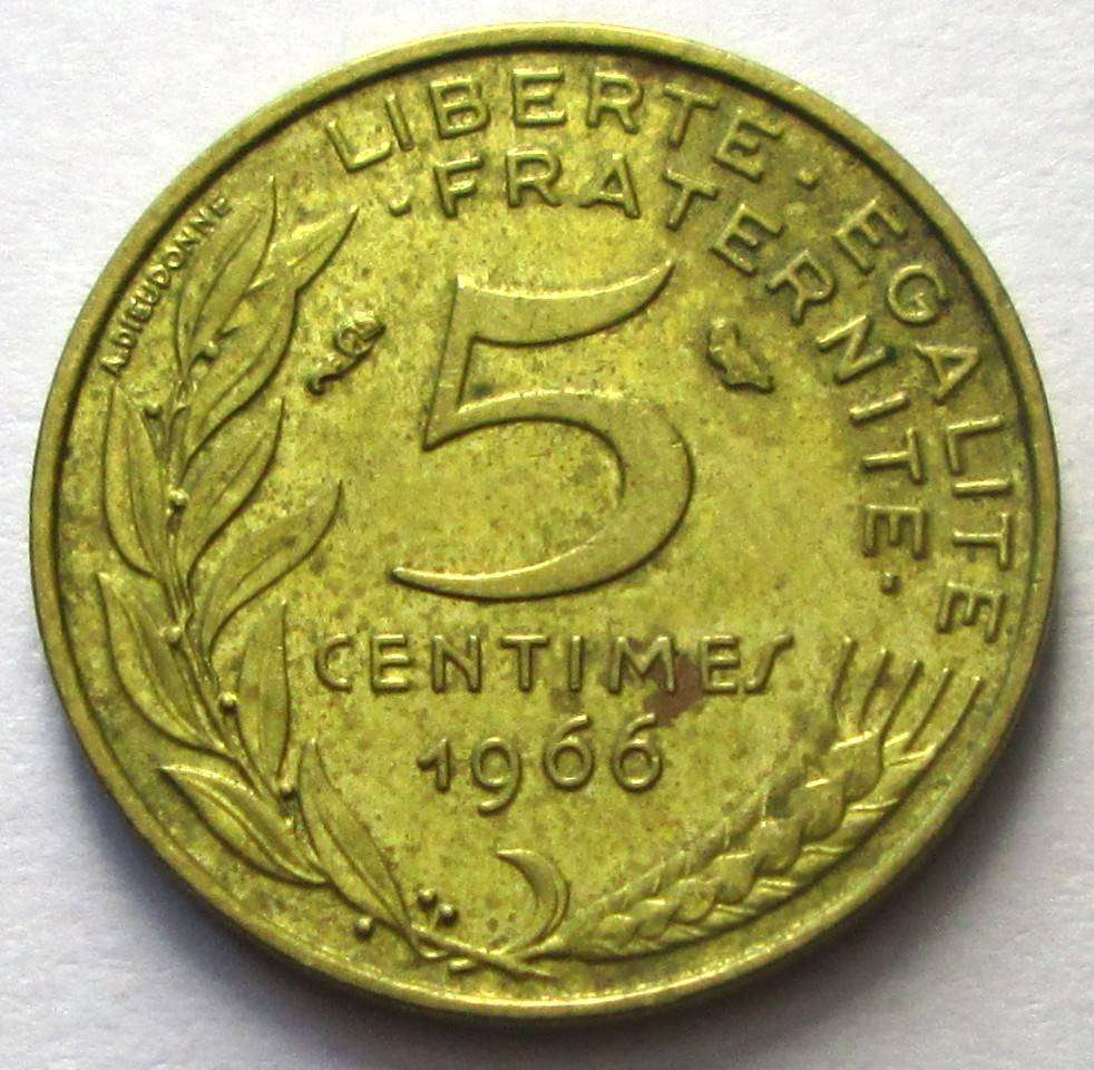 1966 France 5 Centimes