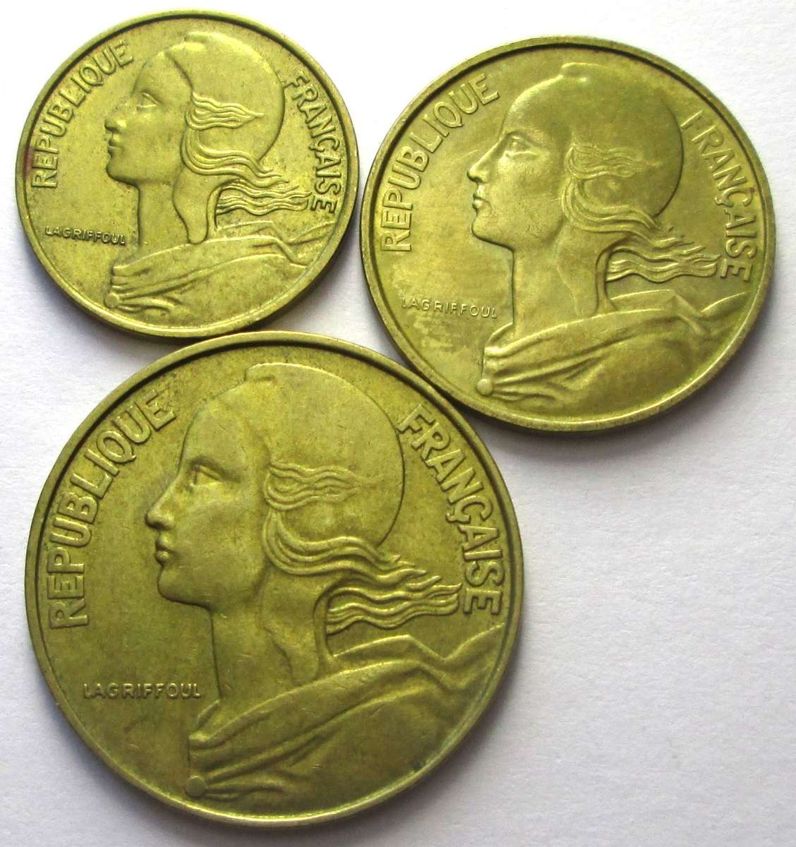 1969 France 5/10/20 Centimes