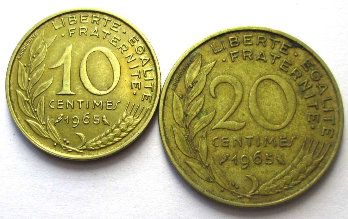 1965 France 10/20 Centimes