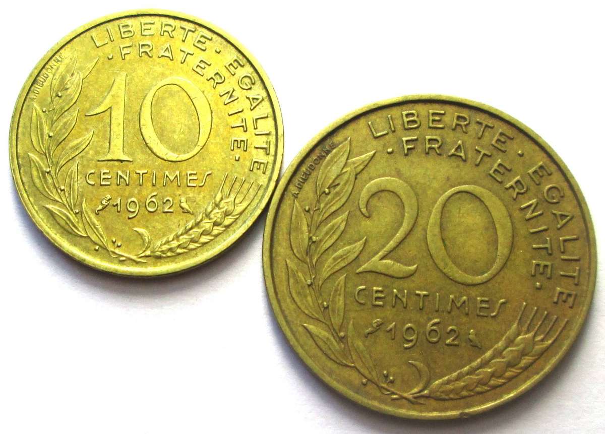 1962 France 10 Centimes 20 Centimes