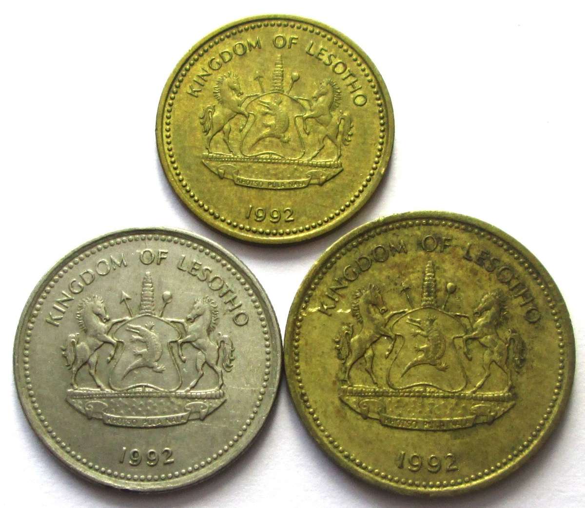 1992 Lesotho 1 Sente 2 Lisente 10 Lisente