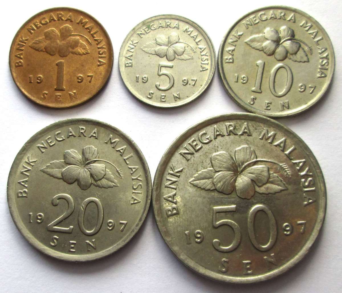 1997 Malaysia 1/5/10/20/50 Sen